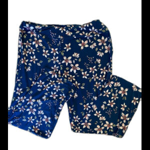 Alani Intimates Blue Floral Pajama Pants Soft Stretchy‎ Casual Lounge Sz Medium?